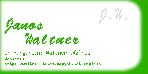 janos waltner business card